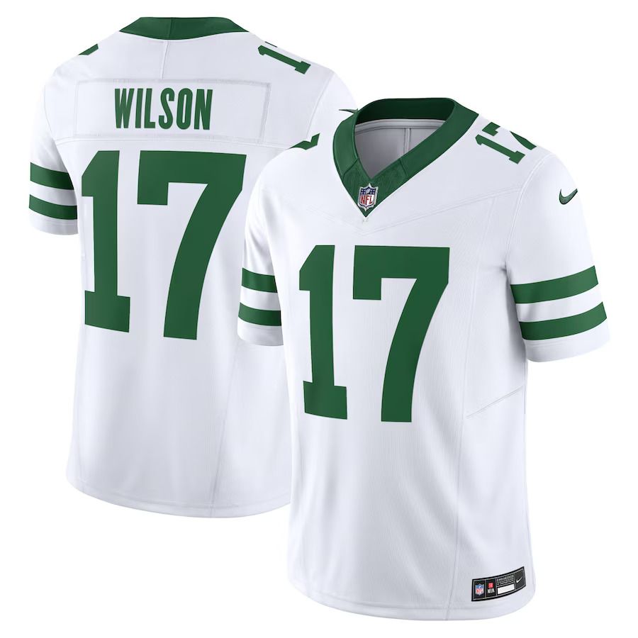 Men New York Jets #17 Garrett Wilson Nike White Legacy Vapor F.U.S.E. Limited NFL Jersey